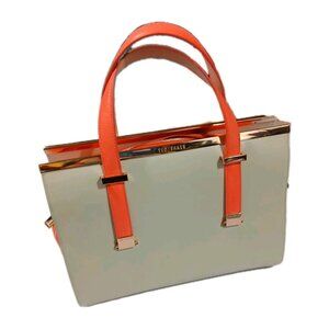 New Ted Baker London Rosane Tote Bag Purse Cream Orange Gold Classy $425